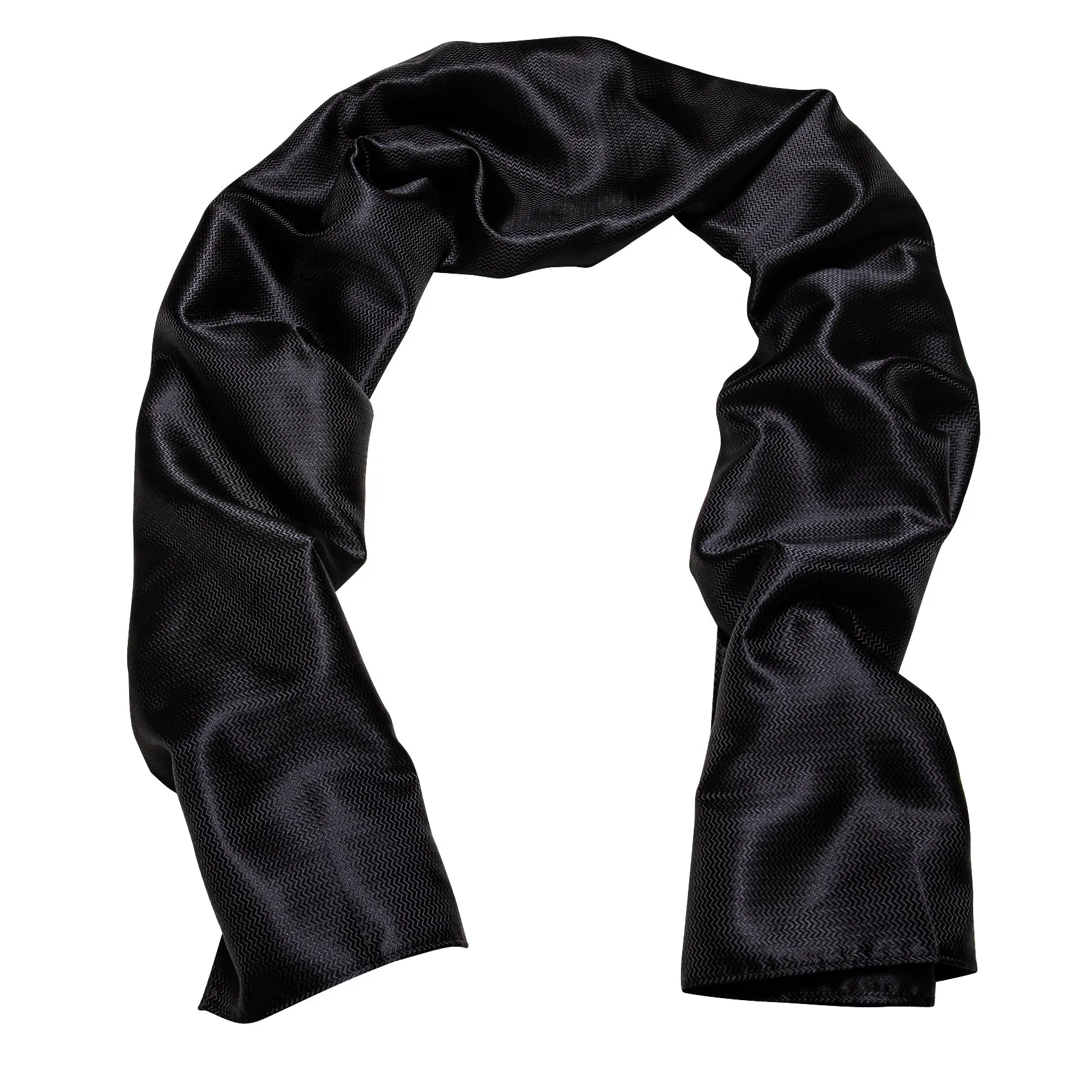 Barry Wang Silk scarf Luxury Black Solid Mens Scarf