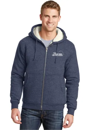 Berea Service Dept Cornerstone Heavyweight Sherpa-lined Hooded Navy Blue Fleece Jacket