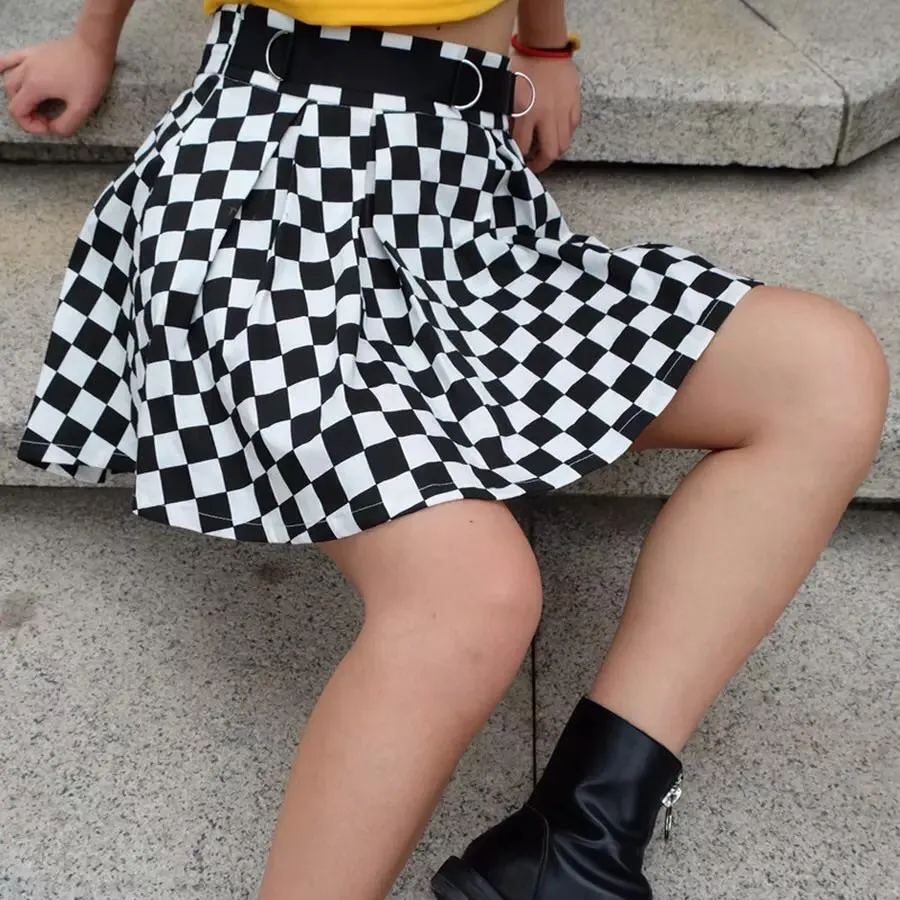 Checkered Flow Skirt 🖤