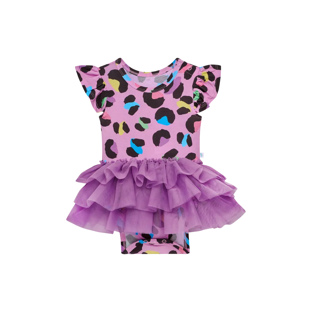 Electric Leopard Tulle Skirt Bodysuit