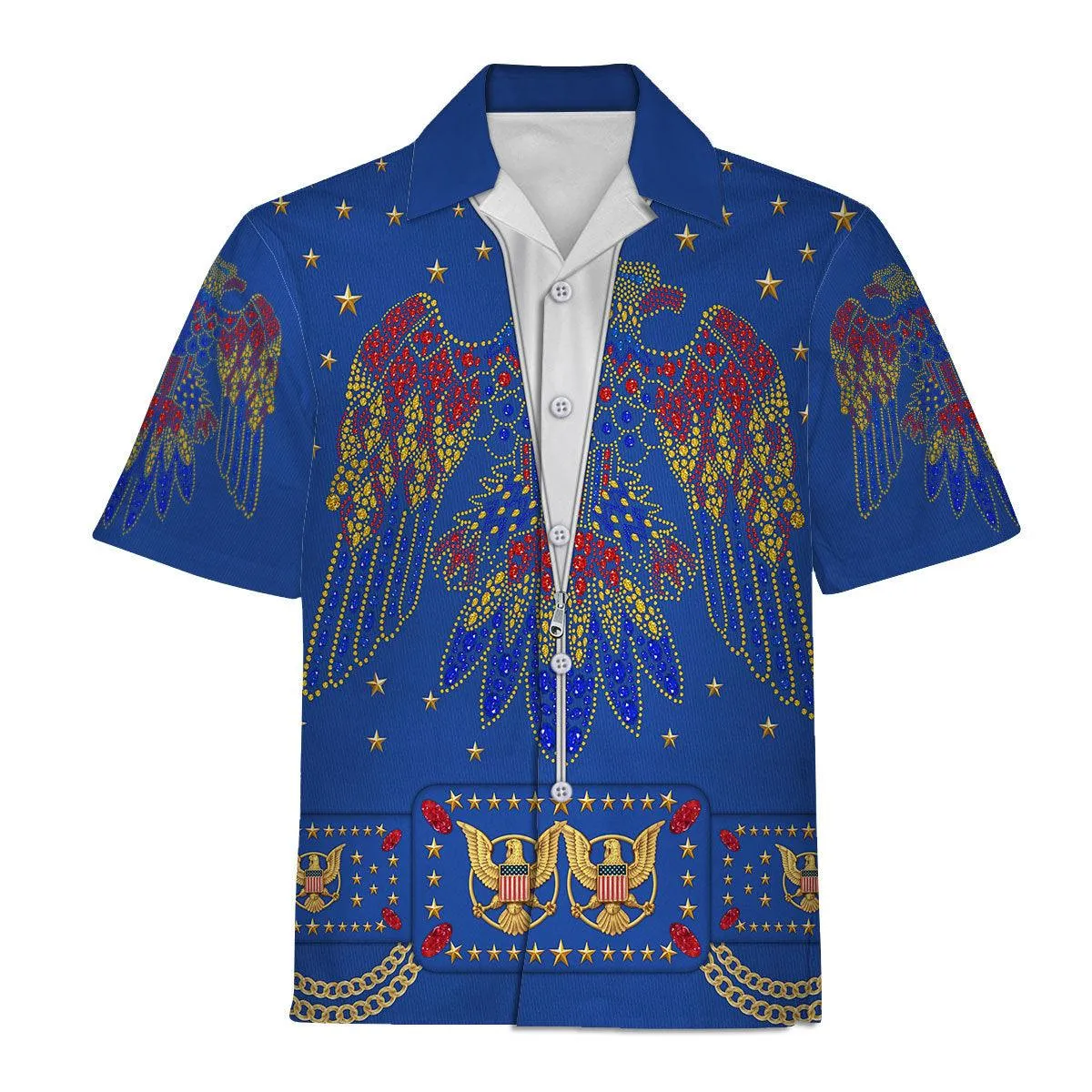 Gearhomie Elvis EAGLE Blue Costume Hoodie Sweatshirt T-Shirt Sweatpants