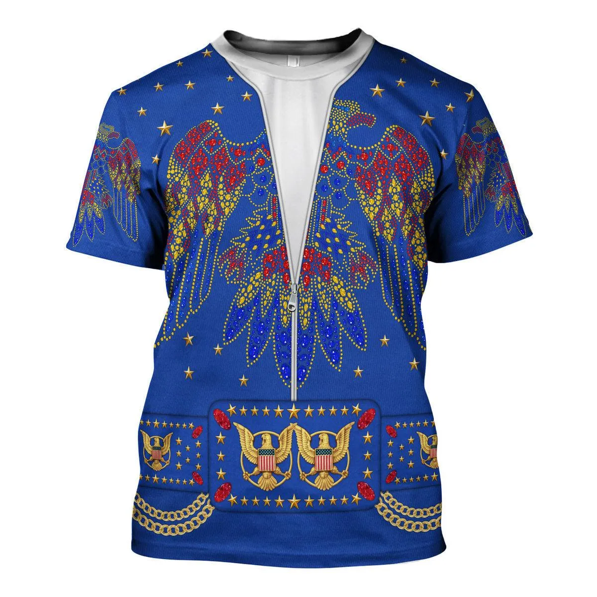 Gearhomie Elvis EAGLE Blue Costume Hoodie Sweatshirt T-Shirt Sweatpants