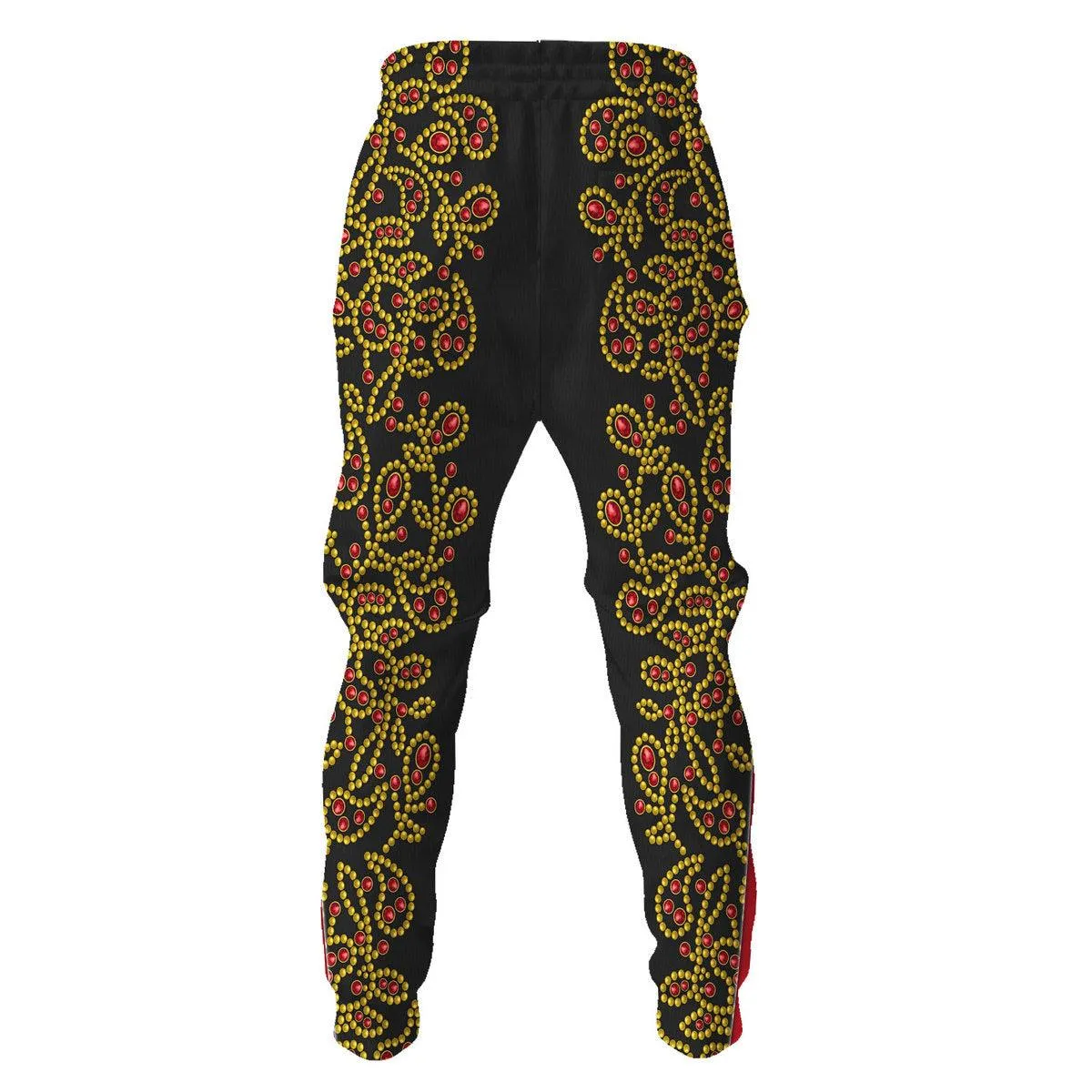 Gearhomie Elvis Spanish Flower - Black With Red Stones Costume Hoodie Sweatshirt T-Shirt Sweatpants