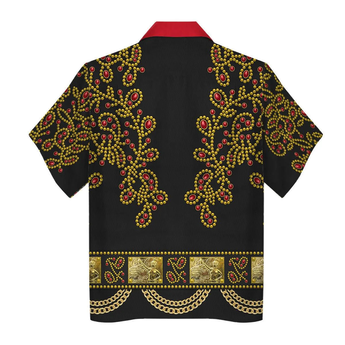 Gearhomie Elvis Spanish Flower - Black With Red Stones Costume Hoodie Sweatshirt T-Shirt Sweatpants