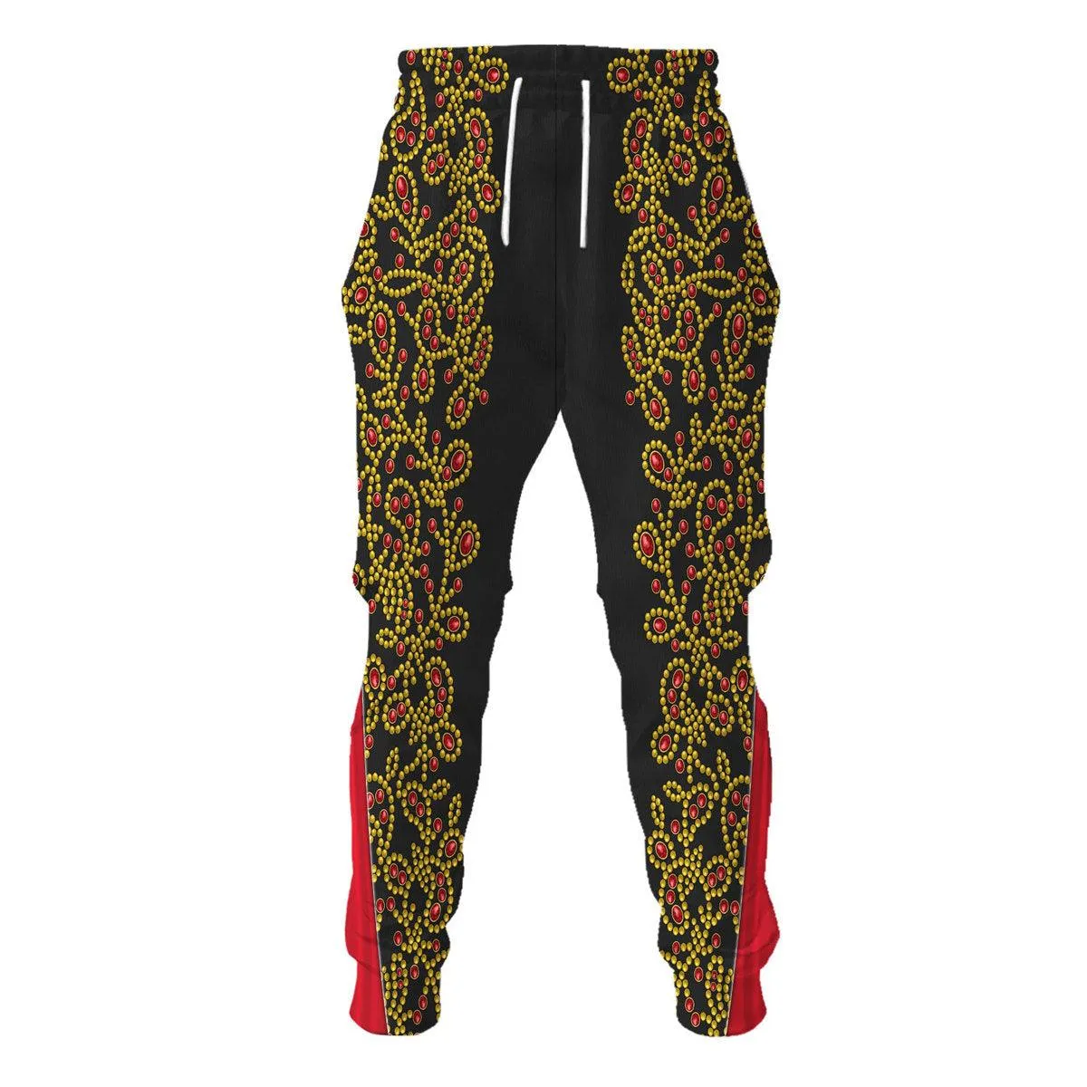 Gearhomie Elvis Spanish Flower - Black With Red Stones Costume Hoodie Sweatshirt T-Shirt Sweatpants