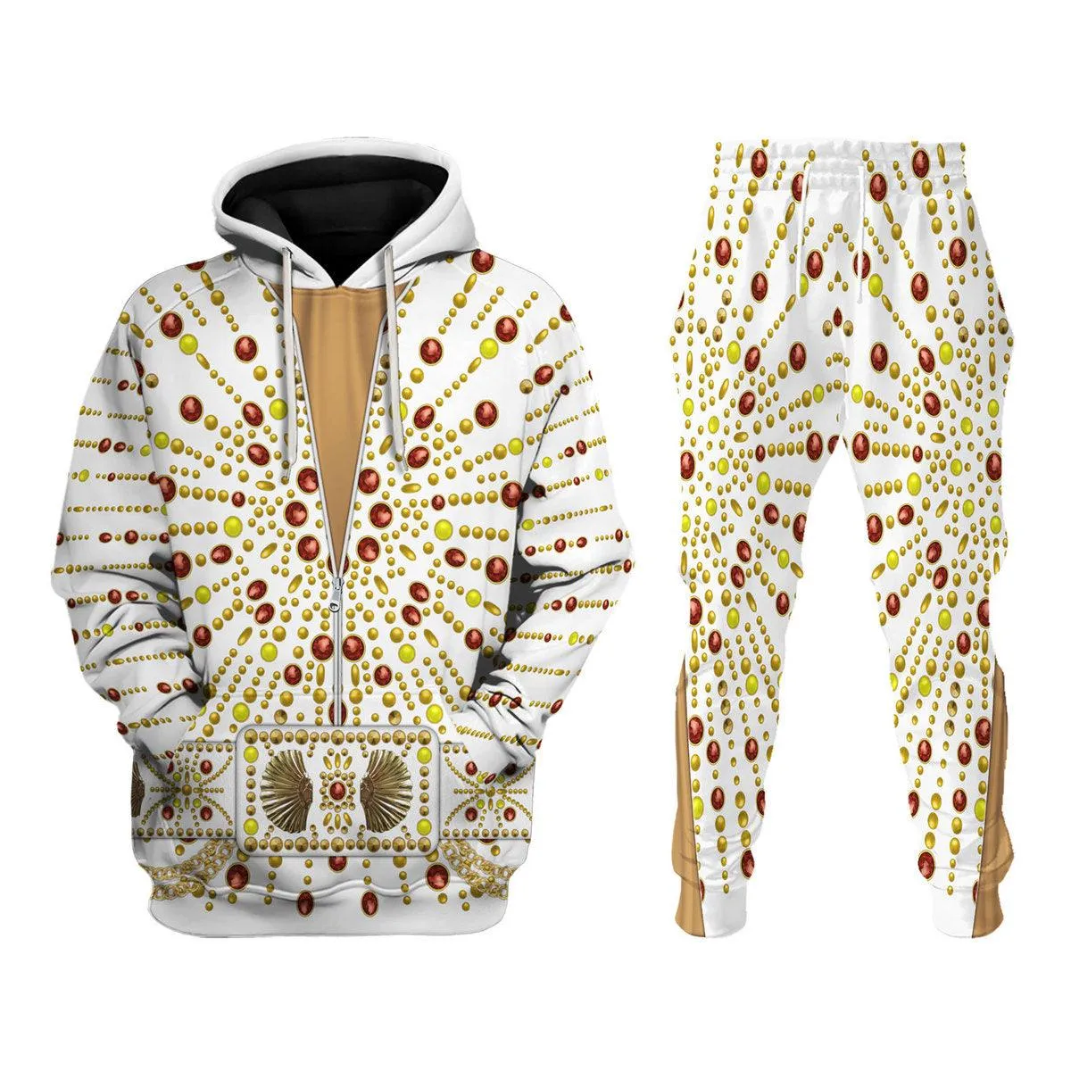 Gearhomie Elvis Sunburst Costume Hoodie Sweatshirt T-Shirt Sweatpants