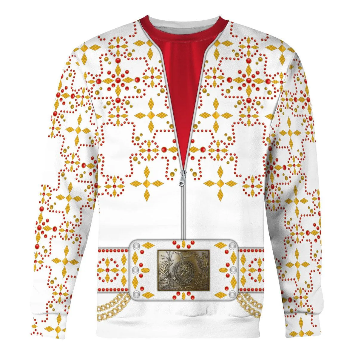 Gearhomie Elvis White Conquistador Costume Hoodie Sweatshirt T-Shirt Sweatpants