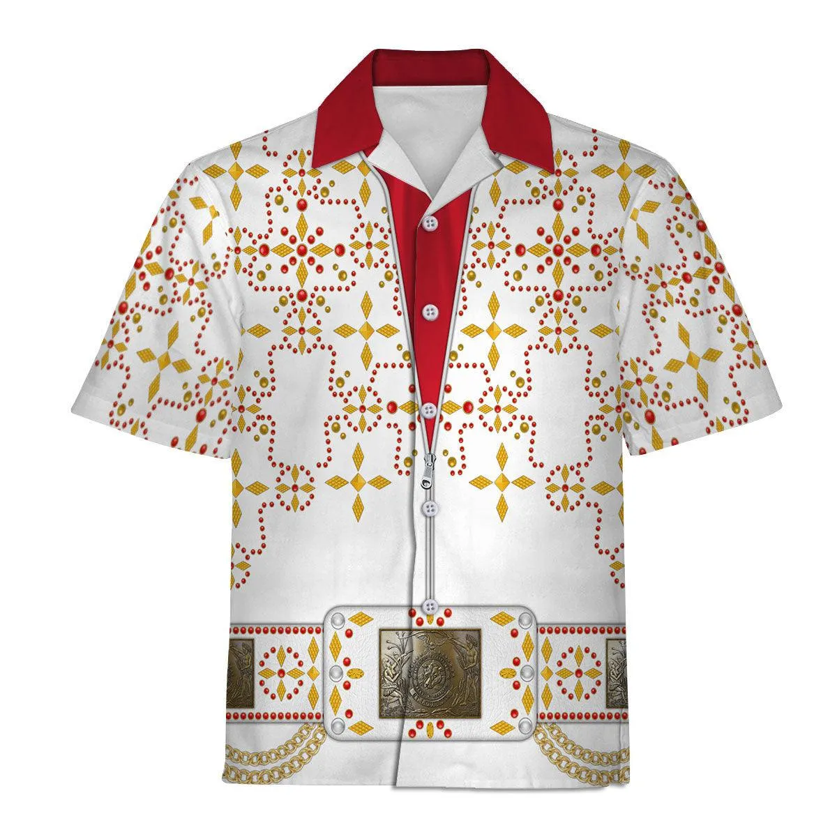 Gearhomie Elvis White Conquistador Costume Hoodie Sweatshirt T-Shirt Sweatpants