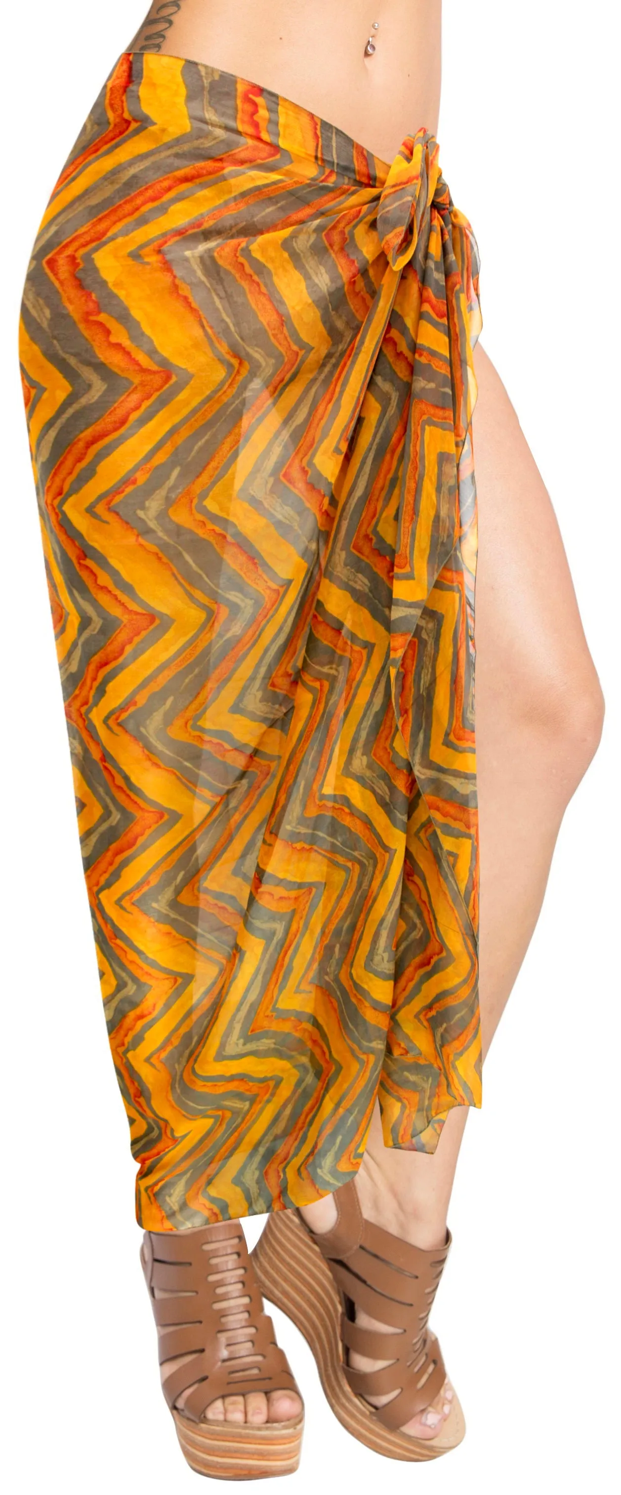 LA LEELA Womens Plus Size Sarong Swimsuit Cover Up Beach Wrap 78"x39" Multi_G990