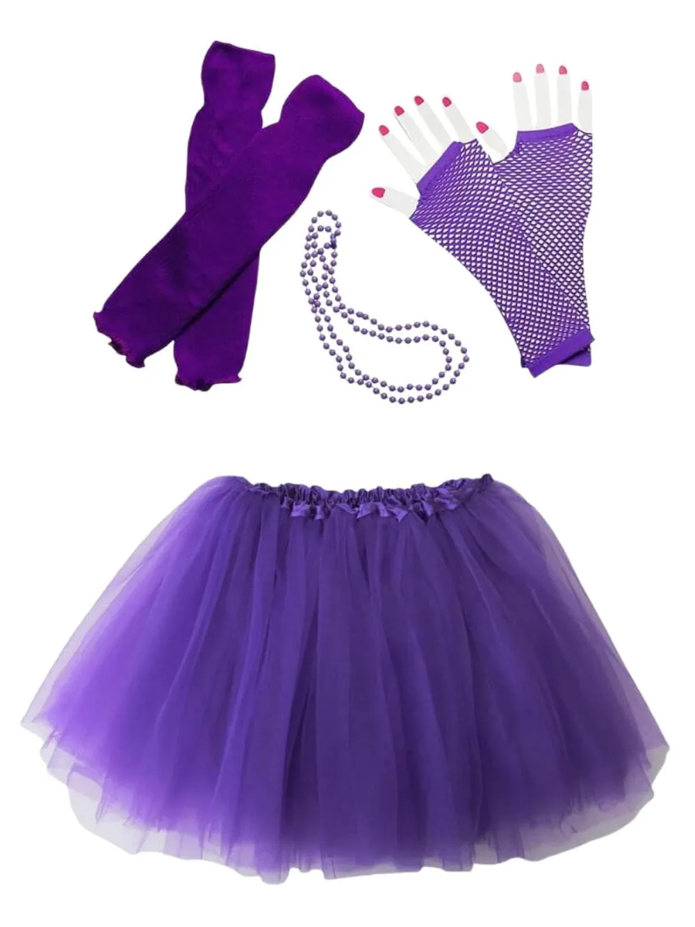 Purple 80's Costume Tutu & Accessories for Kids