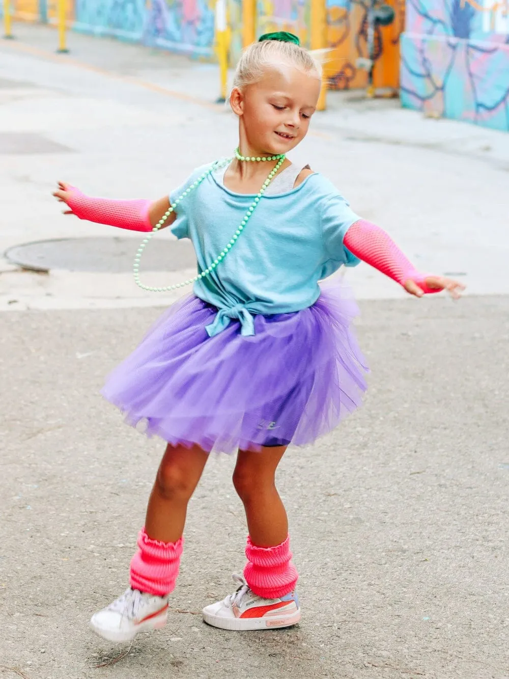 Purple 80's Costume Tutu & Accessories for Kids