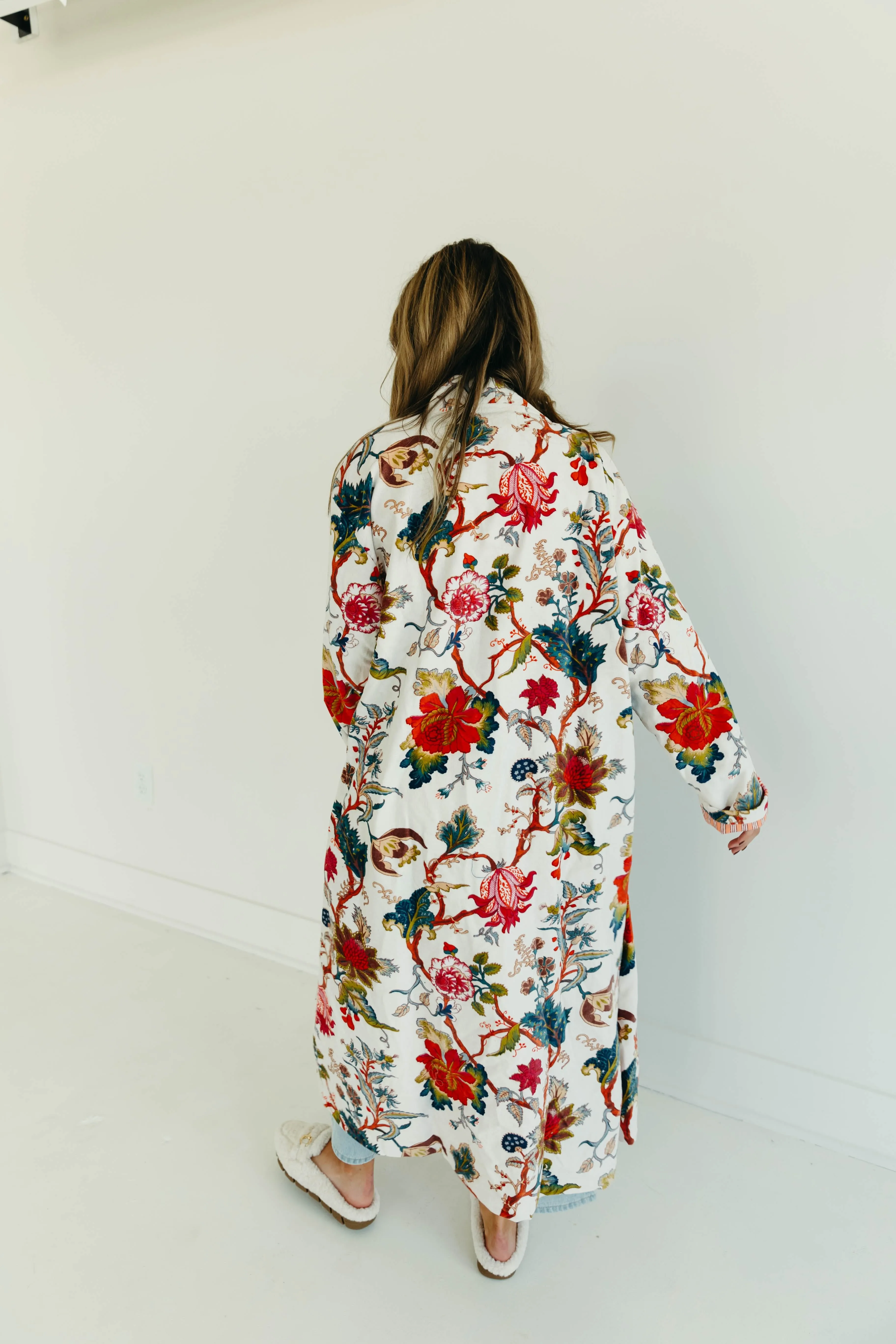 Sissy Collins Velvet Duster - White