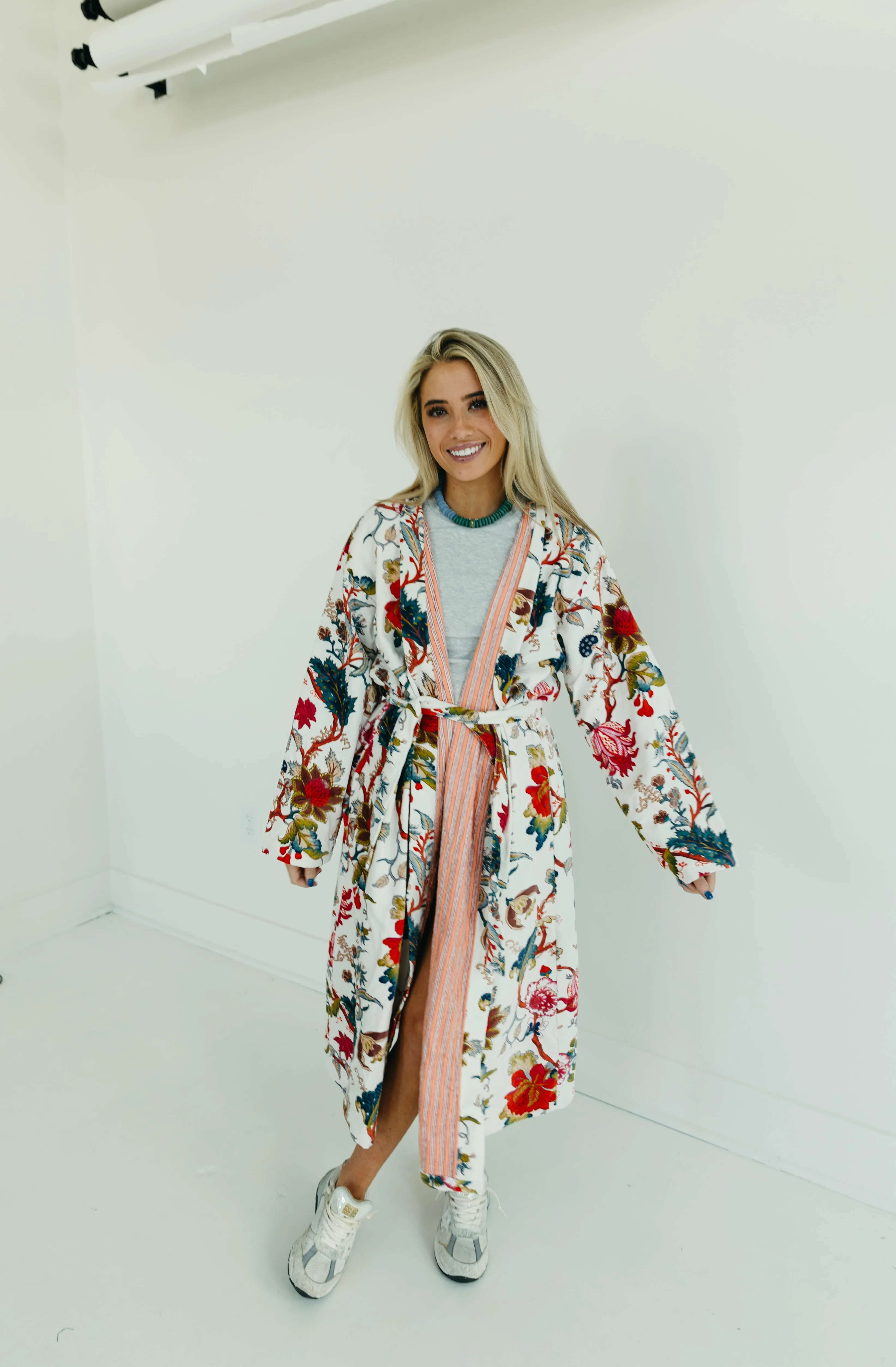 Sissy Collins Velvet Duster - White