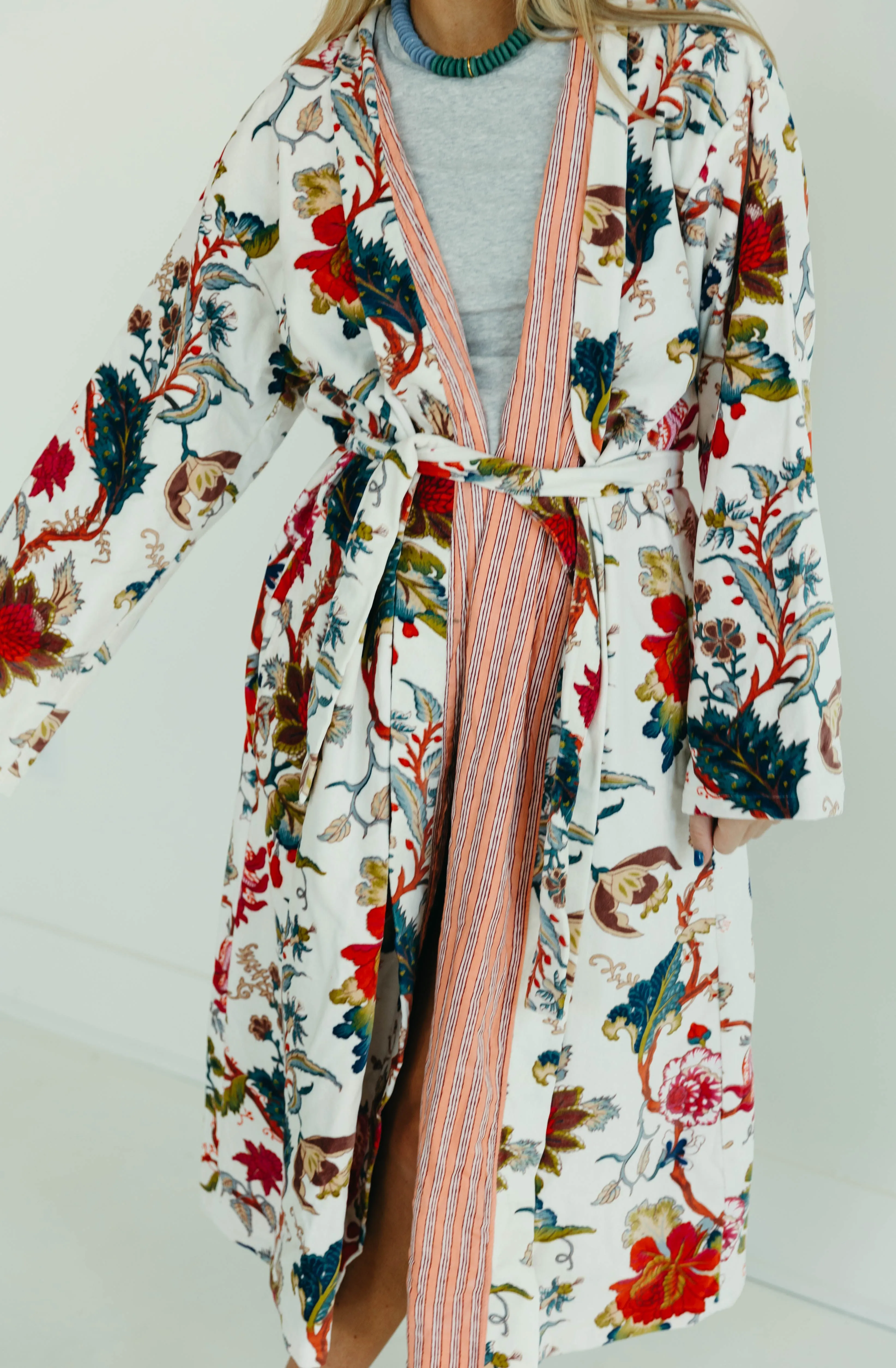 Sissy Collins Velvet Duster - White