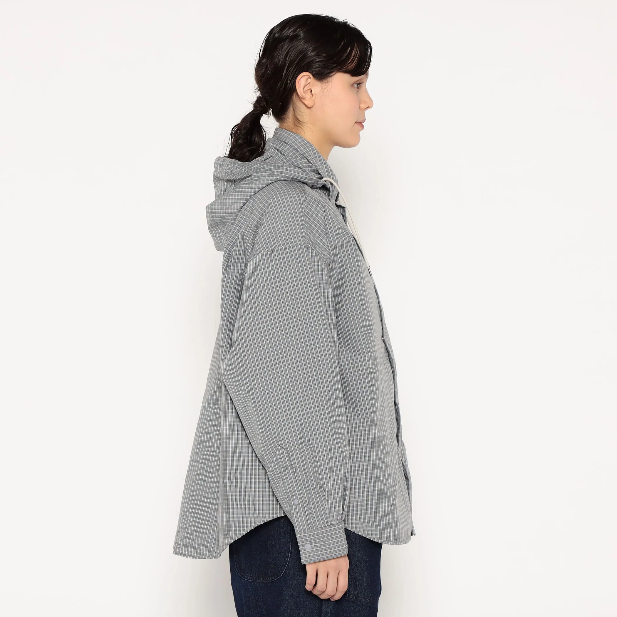 WOMEN'S INSULATION HOODED SHIRT JACKET PLAID